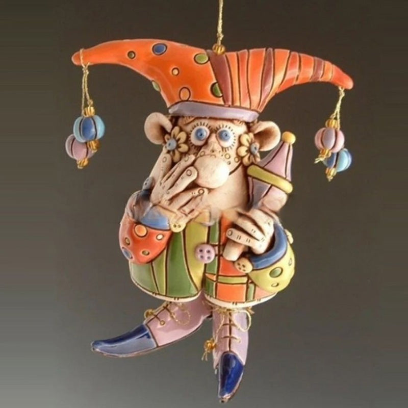 Resin Wind Chime Clown Decoration