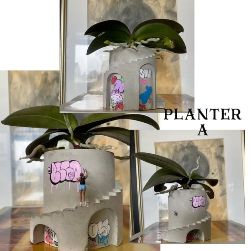 Handmade Street Art Graffiti Concrete Planter