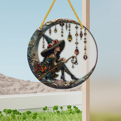 🧙‍♀️Beautiful Witch - Personalized Witch Window Hanging Suncatcher Ornament