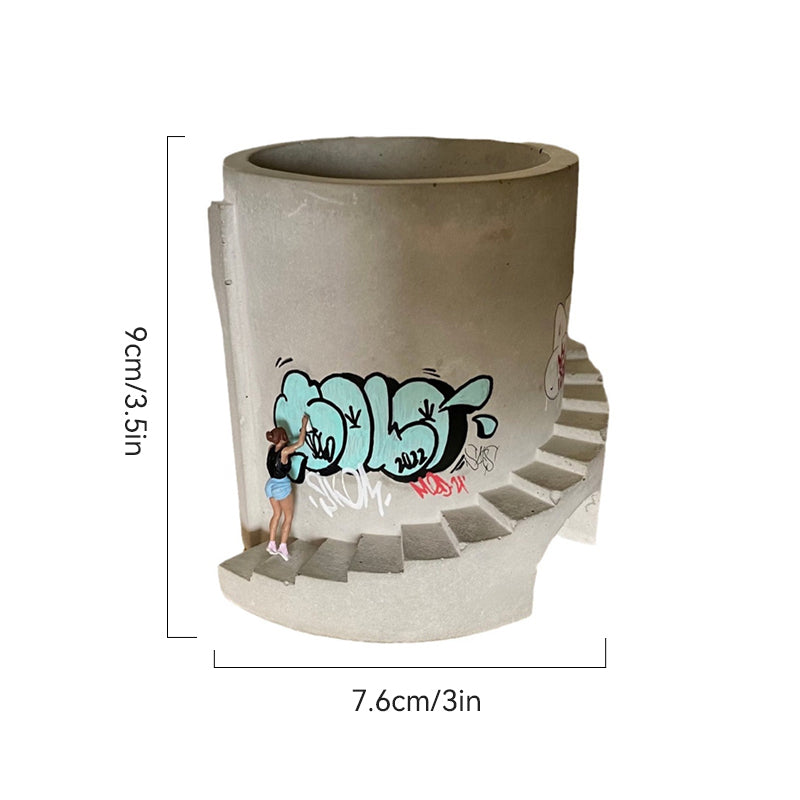 Handmade Street Art Graffiti Concrete Planter