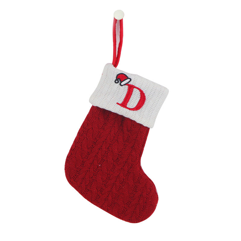 Christmas Letter Knit Stocking