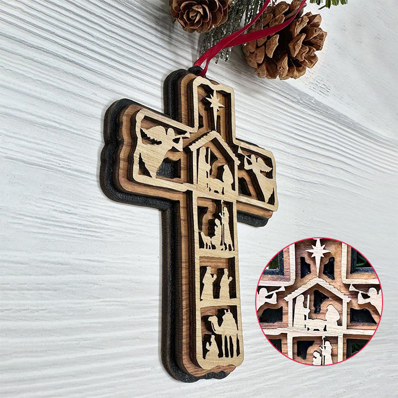 Cross Nativity Ornament