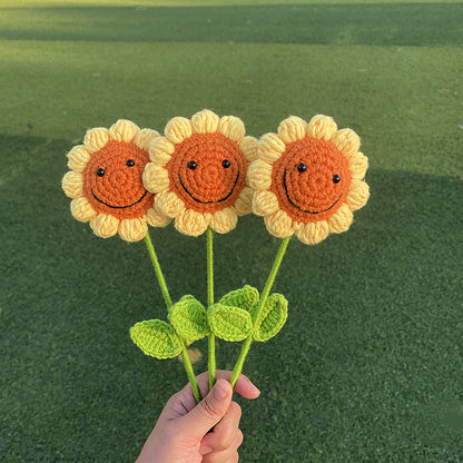 Crochet Flowers Bouquet Handmade Knitted Flower Gift