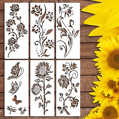 🔥DIY Decoration🌻 - Garden Fence Large Flower Drawing Stencils