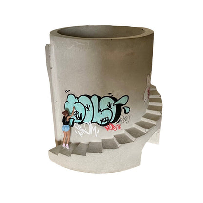 Handmade Street Art Graffiti Concrete Planter