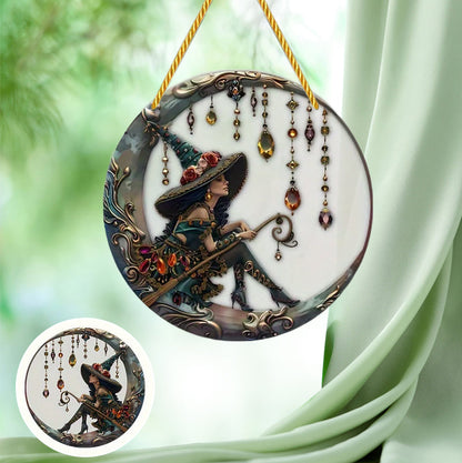 🧙‍♀️Beautiful Witch - Personalized Witch Window Hanging Suncatcher Ornament