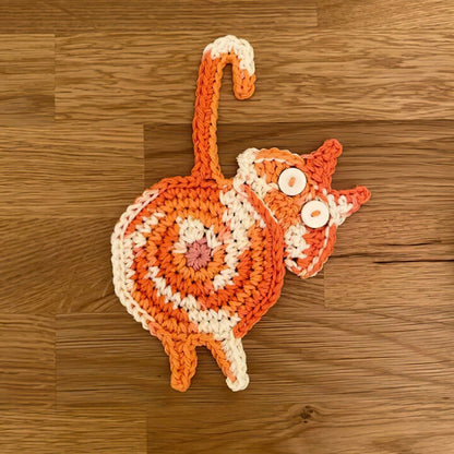 Cute Knitted Kitten Butt Coasters