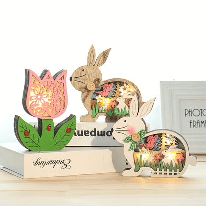 Wooden Easter Decoration with LED Light