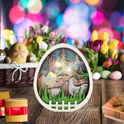 Wooden Easter Decoration with LED Light