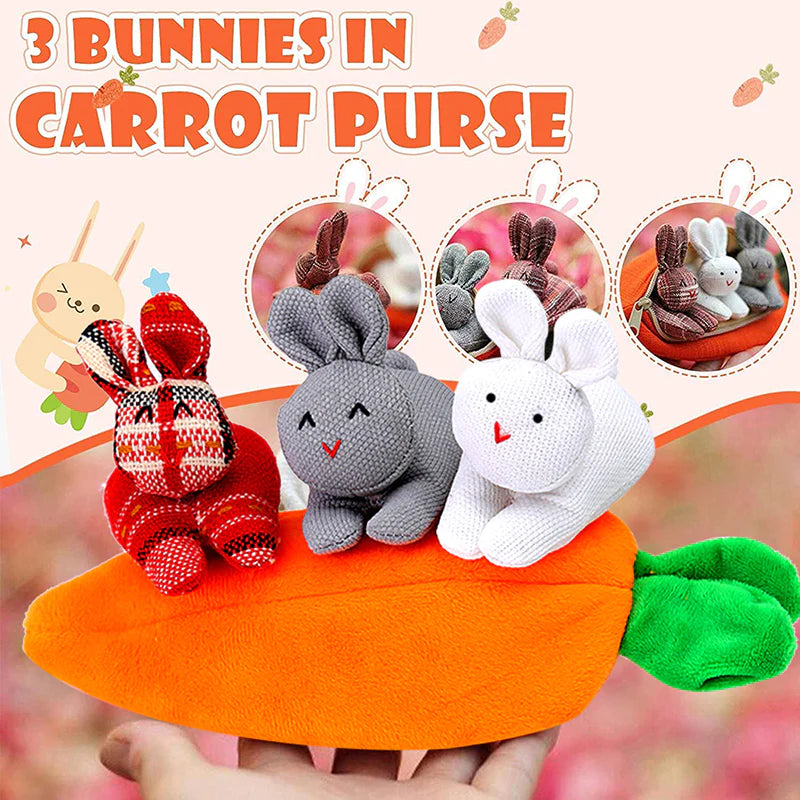 Easter Hide-and-Seek Bunnies in Carrot Pouch