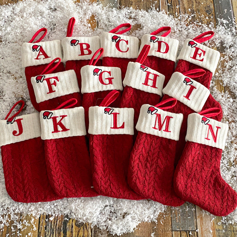 Christmas Letter Knit Stocking