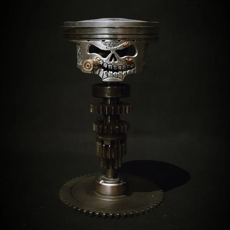 Piston Skull Face Sculpture