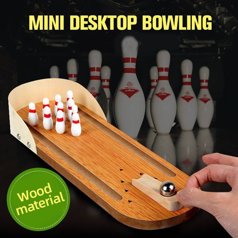 Indoor Wooden Mini Bowling Game Set