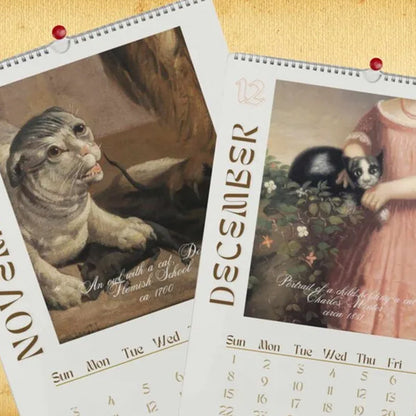 2024 Wall Hanging Calendar, Funny Art Novelty Gift