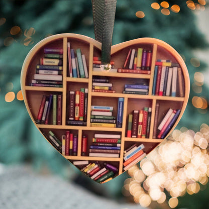 Book Lovers Heart Ornament