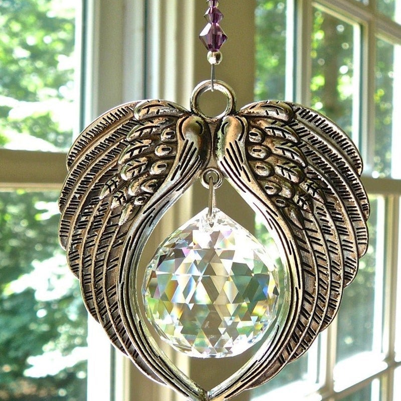 Angel Wings Crystal and Pewter Wings Suncatcher