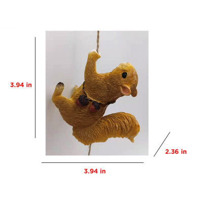 Rope Climbing Squirrel Resin Statue Figurine Ornament