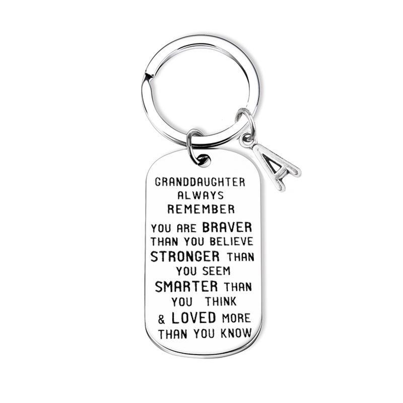 Sank® To My Grandson Granddaughter Son Daughter Gift Lettering Keychain