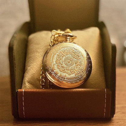 To My Son Quartz Pocket Chain Watch