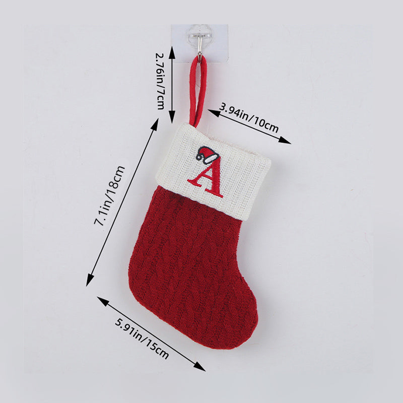 Christmas Letter Knit Stocking