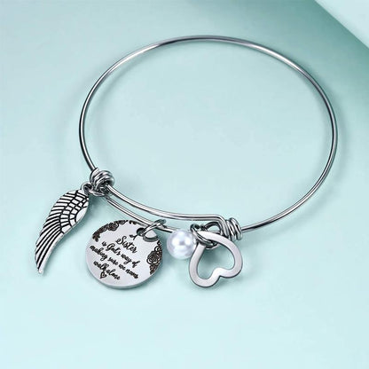 Sister Bracelets Expandable Charm Bangles Christmas Birthday Gifts for Sister Friends