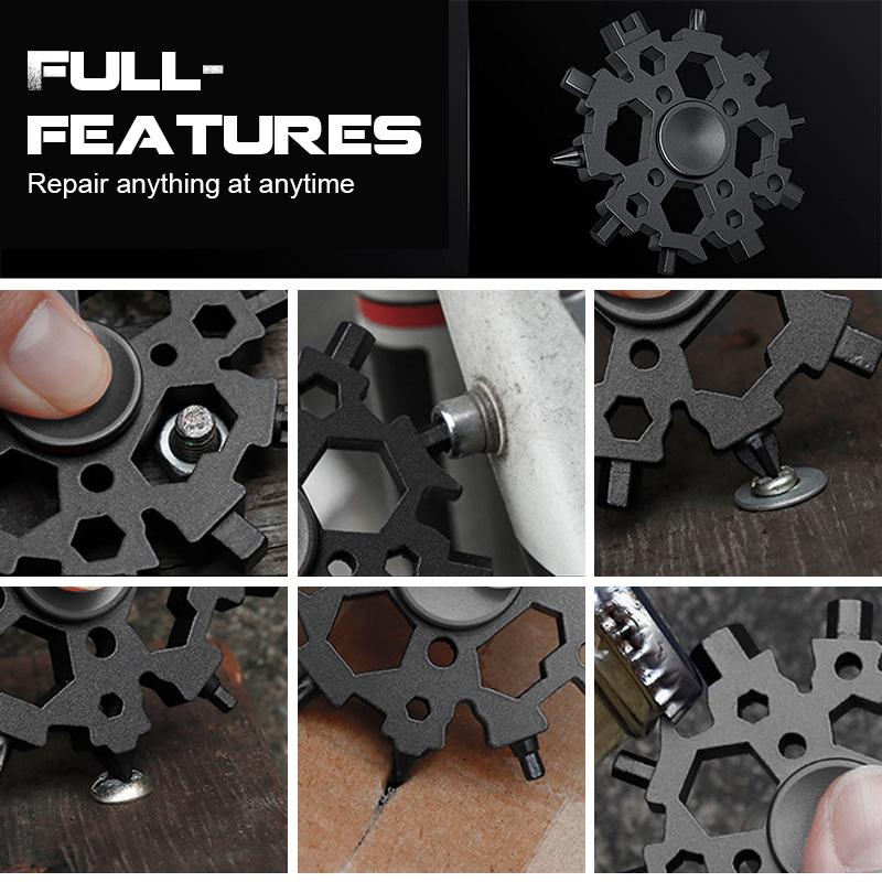 Snowflake Multifunctional Fingertip Gyro Wrench Tool Toy