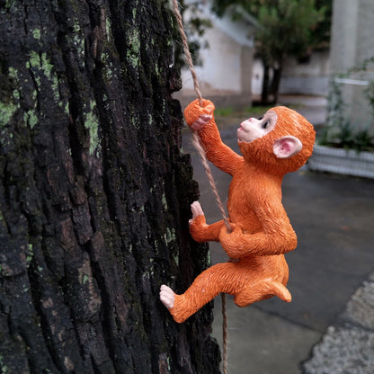 Rope Climbing Squirrel Resin Statue Figurine Ornament