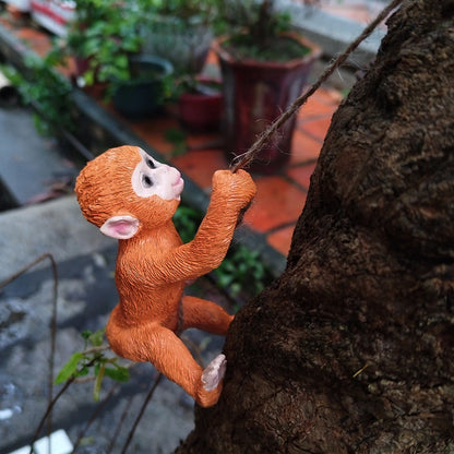 Rope Climbing Squirrel Resin Statue Figurine Ornament