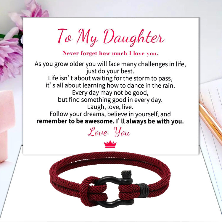 TO MY DAUGHTER LOVE YOU FOREVER NAUTICAL BRACELET