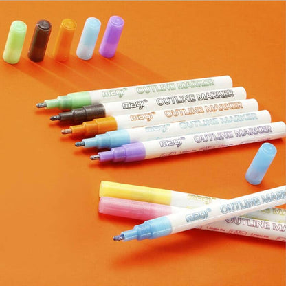 🎄Gorgeous Double Outline Markers Set (8/12 colors)🎁