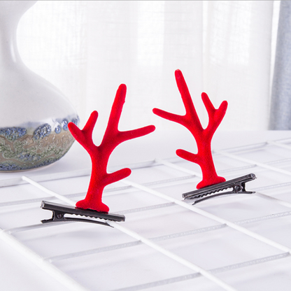 Christmas New Antler Plush Hairpins