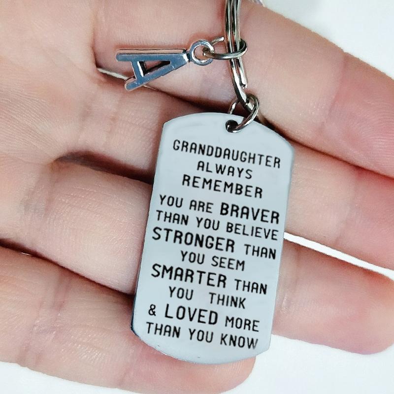 Sank® To My Grandson Granddaughter Son Daughter Gift Lettering Keychain