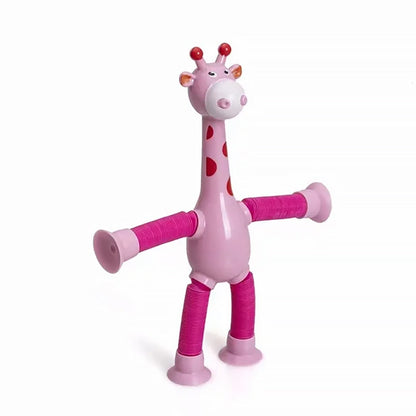 Telescopic suction cup giraffe toy