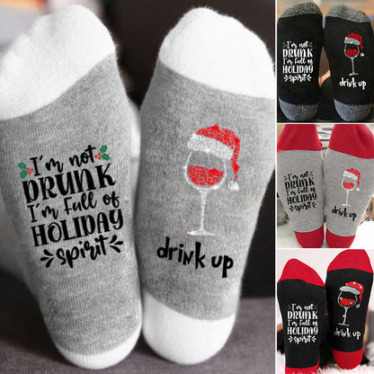 Christmas Letter Print Socks