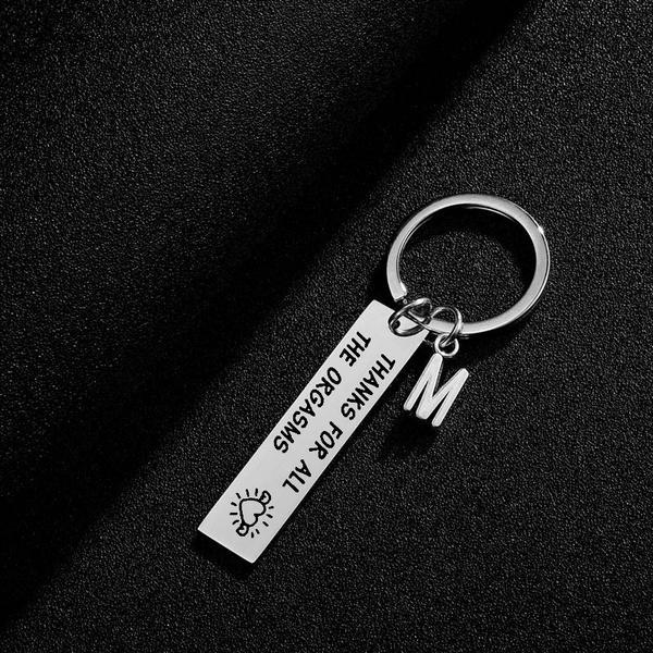 SANK®Naughty Keychain/Charm Couple Key Ring with letter pendant