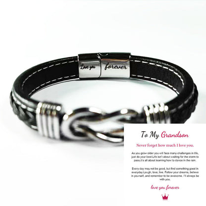 Forever Linked Together Braided Leather Bracelet