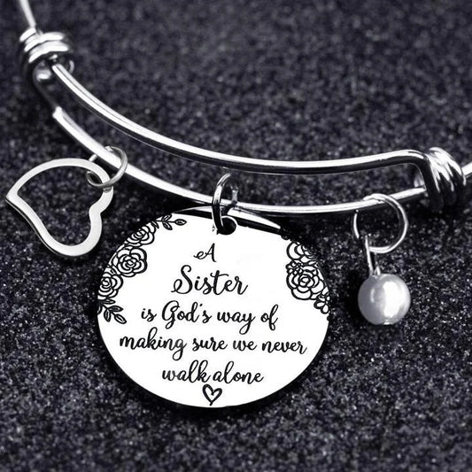 Sister Bracelets Expandable Charm Bangles Christmas Birthday Gifts for Sister Friends