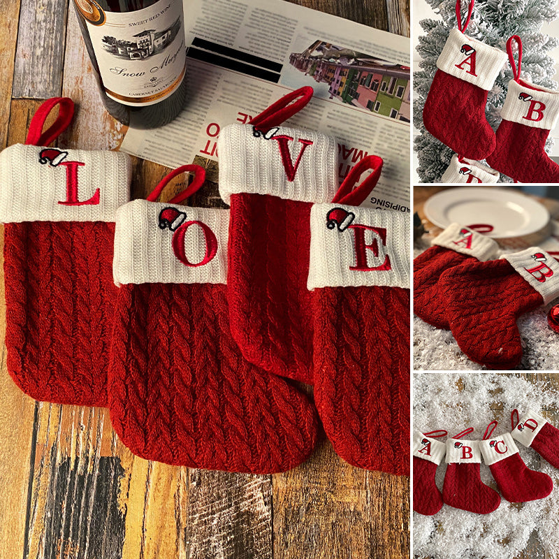 Christmas Letter Knit Stocking