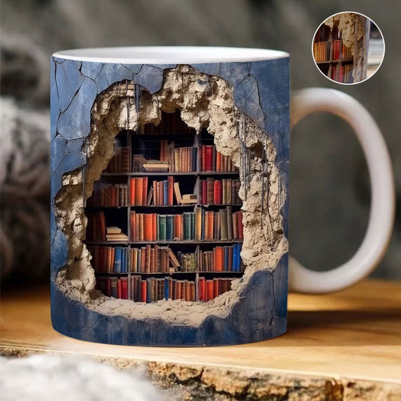 3D Bookshelf Mug